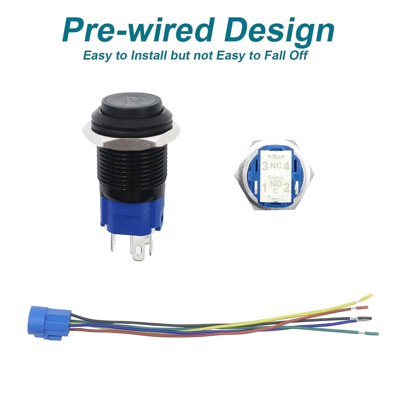 Gephynm Horn Button, Momentary Push Button Switch, Horn Switch for Car Modification, Push Button Switch a Tail Plug Harness - Image 4